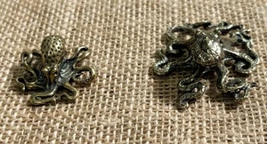 Metal Octopus Miniature Figurine Set Aquatic Coastal Ocean Sea Life Nautical - Picture 1 of 8