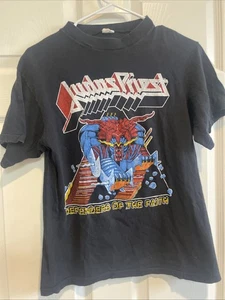 1984 Judas Priest T-Shirt Defenders of Faith Konzert Tour Einzelnaht LARGE - Bild 1 von 5