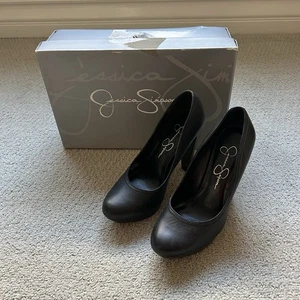 Jessica Simpson Damen-Pumps Absatzschuhe schwarz Leder Michaela Plateau Größe 6 - Bild 1 von 11