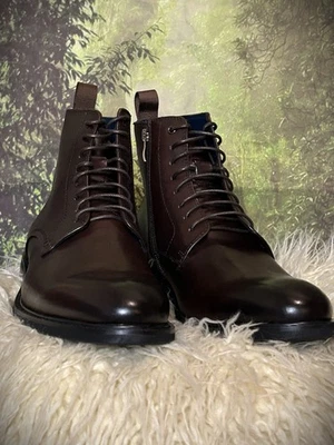 Men's dark brown leather Steve Madden lace-up dress shoes, size 10.5 - Image 1 of 2