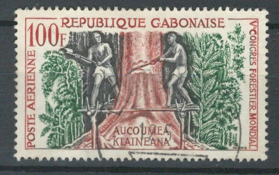GABON AFRICA French Colonies FOREST TREES USED AIR MAIL STAMP LOT (GAB 166) - Image 1 of 1