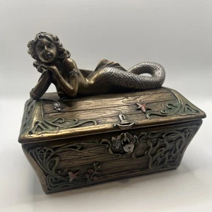 Mermaid Treasure Chest Jewelry Trinket Box Summit Collection - Picture 1 of 8