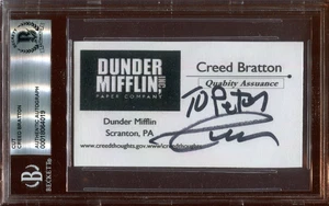 Creed Bratton The Office Signed Business Card Beckett Autograph BAS - Picture 1 of 2