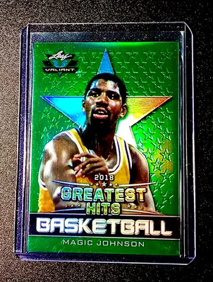 Magic Johnson (#50/60) 2018 Leaf Valiant Refractor Green Basketball Lakers SP 1 Foto 1 de 4