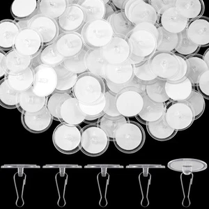40 Pack Self-Adhesive Ceiling Hooks for Hanging, Sticky No-Drill Ceiling Disc... - Picture 1 of 7
