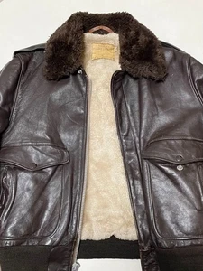 Men's Wear Schott 70 s Schott G 1 leather flight jacket 40 made in America shot - Picture 1 of 12