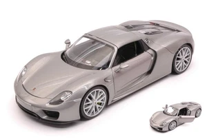 Modellino auto scala 1:24 PORSCHE 918 SPYDER 2013 SILVER diecast modellismo s... - Foto 1 di 1