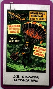 2025 Zendecks Conspiracies & Mysteries art card DB COOPER HIJACKING Free Ship - Picture 1 of 2
