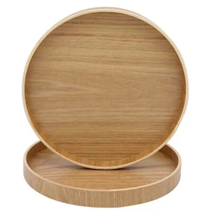 Round Wood Tray8.3 Inch Round Wooden Decorative Serving Tray Coffee Table Tra... - Picture 1 of 5