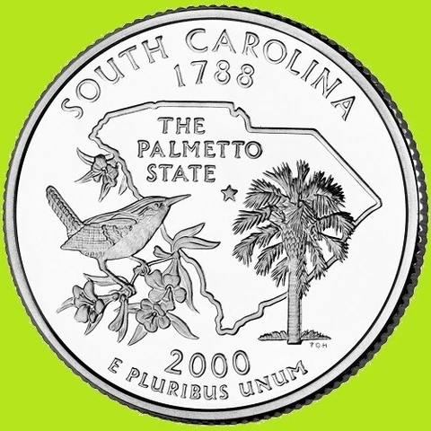 2000 D South Carolina State Quarter Statehood Denver ~ Uncirculated 2nd Cover