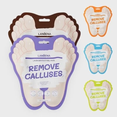 3 pares de mascarillas exfoliantes LANBENA exfoliantes pies suaves eliminar callosidades de piel muerta Foto 1 de 4