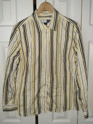 Mujer Jones Wear Studio Multicolor Cuello Rayas Manga Larga Abotonada Talla L Foto 1 de 4