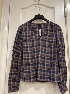 Madewell Damen Top Größe Small kariert 100 % Baumwolle Pullover V-Ausschnitt neu mit Etikett $ 82 - Bild 1 von 10