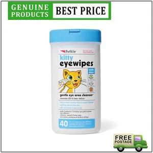 Petkin Kitty Eye Wipes For Gentle Eye Area Cleanser 40 Pack For Cats And Kittens - Picture 1 of 2