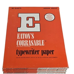 VTG Eatons Corrasable Bond Medium Weight Typewriter Paper 8.5 x 11 400 Sheets - Picture 1 of 3