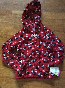 NWT Disney Minnie Mouse Red Full Zip Soft Fleece Hoodie Size 6X - Picture 1 of 6