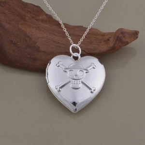 Silber XXL Herz Medallion Medaillon Aufklappbar für 2 Fotos mit Halskette Bilder - Bild 1 von 12