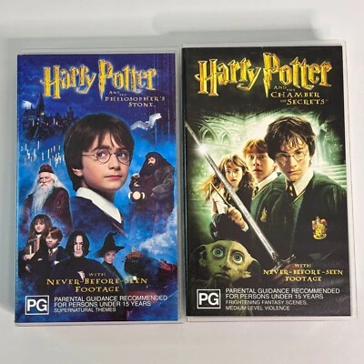 Harry Potter The Philosopher's Stone & Chamber Of Secrets VHS Tested Tracked - Image 1 of 4
