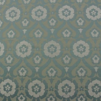 DESIGNER FLORAFOIL SPA BLUE FLORAL GATE JACQUARD MULTIUSE FABRIC BY YARD 58"W - Image 1 of 4