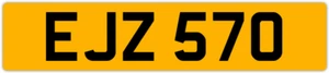 EJZ 570 E 3x3 DATELESS PRIVATE NUMBER PLATE EM EMM EMMA EVE EVA EUAN ERIC ELA ED - Picture 1 of 1
