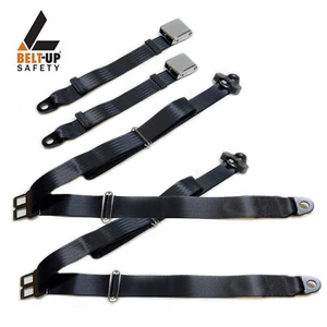 3 point Lap & Diagonal Seatbelt for Classic Car Set- BLACK (2 OFF) - Picture 1 of 5
