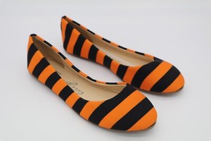 LILLYBEE U BLACK & ORANGE STRIPE SLIP ON SHOES BALLET FLATS PRINCETON or BENGALS