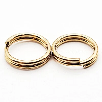 Anillos divididos rellenos de oro de 7 mm 14K - 2 piezas | Conectores redondos de alta calidad Foto 1 de 4
