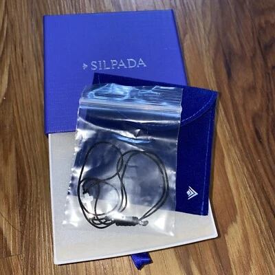 Pulsera Silpada Cruz Simplex Cordón Negro Cruz Bolo en Plata de Ley, 10" Foto 1 de 4