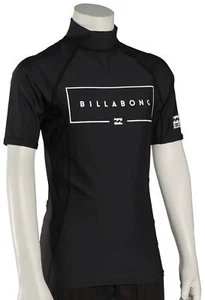 Billabong Boy's Union SS Rash Guard - Black - New - Picture 1 of 1