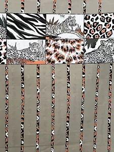 Cotton Quilt Fabric Wild Animals One Side Border Cranston Print by Yard - Picture 1 of 3