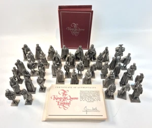The Kings & Queens of England Franklin Mint x43 Pewter Miniature Figures & Cards - Picture 1 of 20