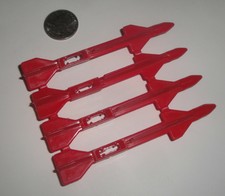 Vintage 1983 Gay Toys Set (4) F-15 Jet Connected Red Plastic 4" Missile Rockets