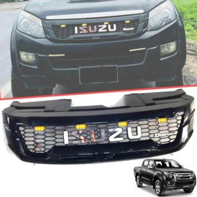 Juego de parrilla delantera cromada emblema amarillo LED para Isuzu DMAX UTE 2012-2014 Foto 1 de 4