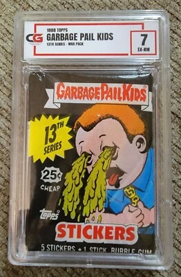 Garbage Pail Kids 13th 13 Series Wax Pack Wrapper Sealed Graded CG 7 - Image 1 of 4