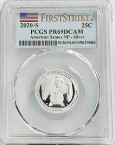 S 25C Silver American Samoa 2020 NP cuarto de prueba PR69 DCAM PCGS First Strike - Imagen 1 de 2
