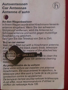 NOS Hirschmann Radio Antenna Aerial Key VW Mercedes Benz & Porsche 911 912 356