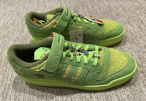 ADIDAS FORUM LOW THE GRINCH GREEN SNEAKERS Mens US 12.5 MEN New On Hand HP6772 - Picture 1 of 9