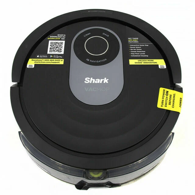 Shark AI VACMOP Black Robotic Vacuum and Mop with Self-Cleaning Brushroll, AI Advanced Navigation
