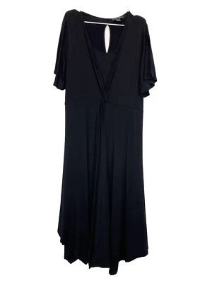 Karen Kane Maxi Dress Size 1X Black Jersey Stretch Twist Front NWT Minimalist - Image 1 of 4