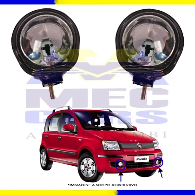 KIT COPPIA FARETTI FARI FENDINEBBIA ANTERIORE DX = SX FIAT PANDA 169 2003   - Immagine 1 di 3