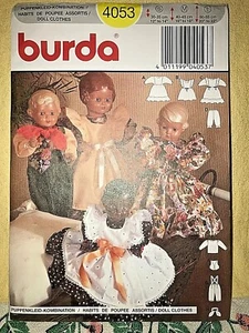 Vtg Doll Clothes Pattern Burda 4053 ND Victorian Style Girl Boy S,M L NEW UNCUT - Picture 1 of 4
