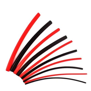 Red and Black Heatshrink Tube Sleeving Kit Pack 10x 100mm Pieces 1.6mm to 6.4mm - Picture 1 of 1