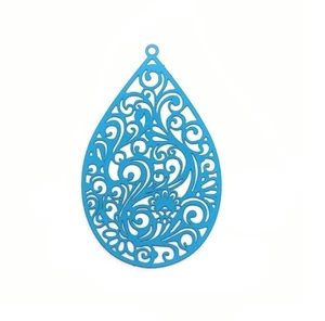4 oder 20 Bulk Stck. Groß Hellblau Filigran Anhänger Charm-US-Verkäufer - LB1155 - Bild 1 von 3