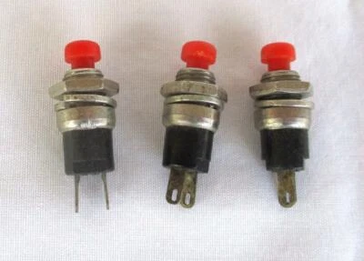 3 Radio Shack No. 275-1547 Momentary Red Pushbutton Switches New No Package - Image 1 of 2