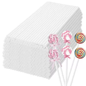 1500 Pcs Lollipop Sticks 6 Inch White Paper Cake Pop Sticks 6 Inch Candy Stic... - Picture 1 of 7