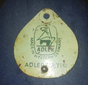 Vintage Adler Sewing Machine original Nameplate Adlermatic made in west germany - Picture 1 of 3