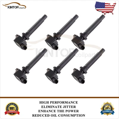 Pacote com 6 bobinas de ignição compatíveis com 2006-2008 Suzuki Grand Vitara Suzuki SX4 2.7/2.4L - Imagem 1 de 4