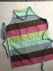 Apron Color Block Utility Crafts Kitchen Cooking 3 Pockets Colorful Thick - Picture 1 of 5