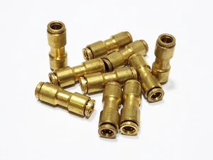 (10) Brass DETROIT 1/4" x 1/4" Tube OD Push to Connect UNION Connector Brazil - Picture 1 of 7