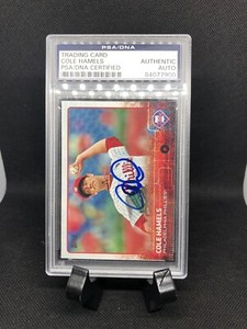 COLE HAMELS SIGNED 2015 TOPPS CARD #10 (PSA Encapsulated)